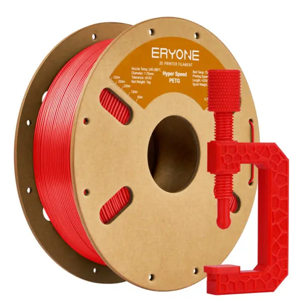 Eryone High Speed PETG Red 1kg filament spool