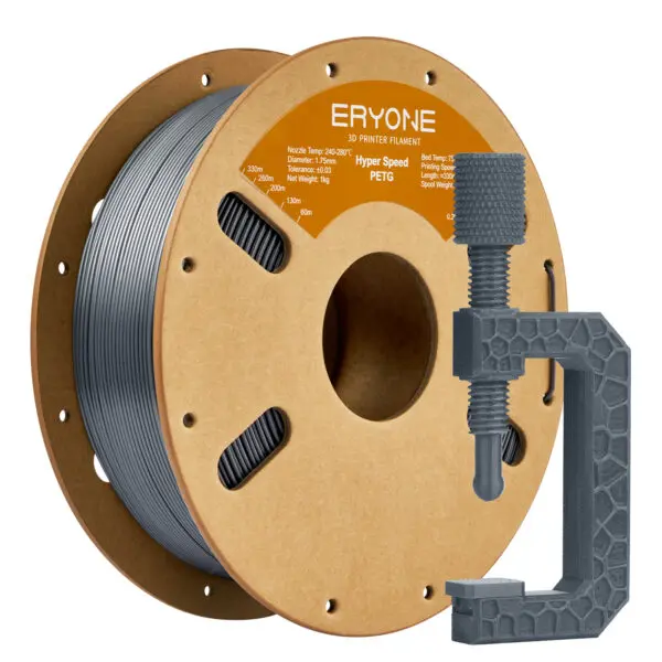 Eryone High Speed PETG Gray 1kg filament spool
