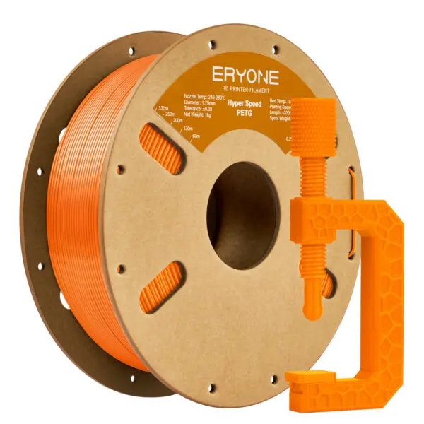 Eryone High Speed PETG Orange 1kg filament spool