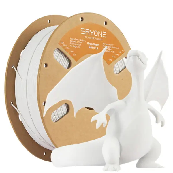 Eryone Speed Matte PLA White 1kg filament spool