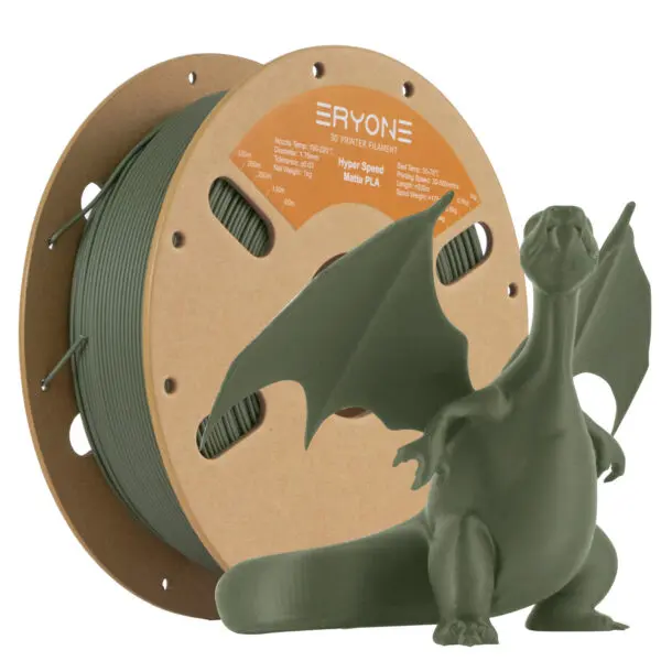 Eryone Speed Matte PLA Olive Green 1kg filament spool