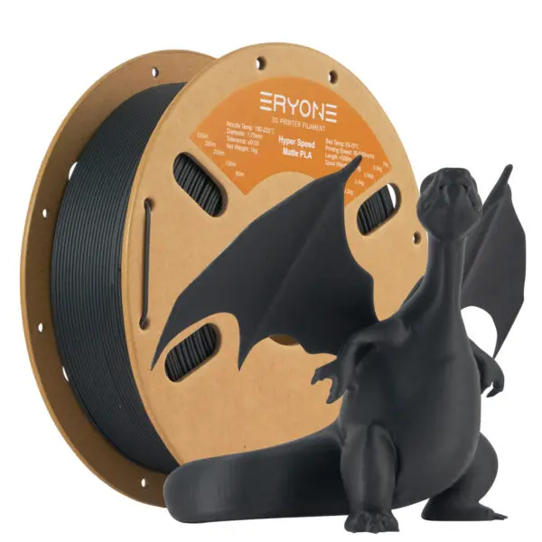 Eryone Speed Matte PLA Black 1kg filament spool
