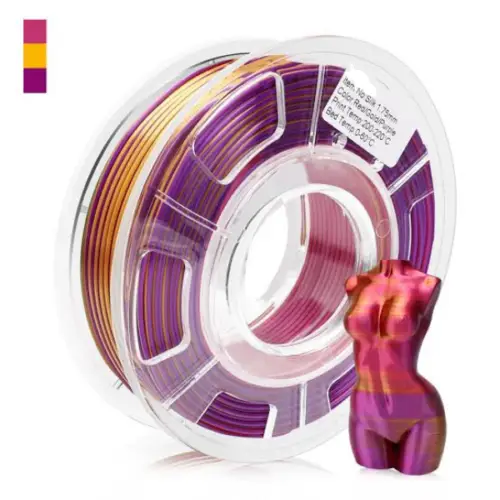 TRI-COLOR SILK PLA GOLD/RED/PUPLE 1.75mm 1kg