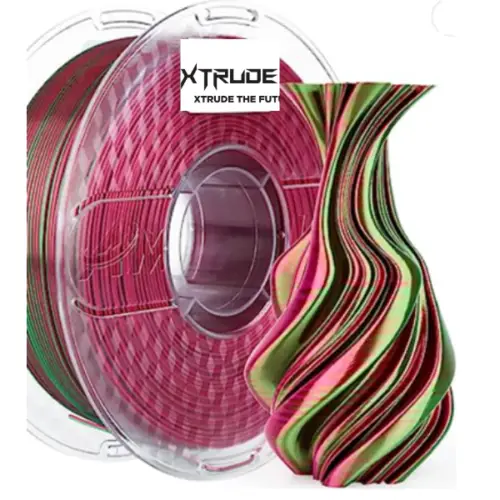 DUAL COLOR SILK PLA RED/GREEN 1.75mm 1kg