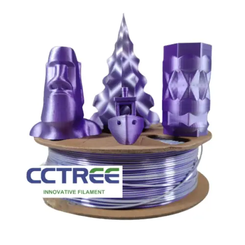 CCTREE DUAL COLOR SILK SILVER/PURPLE 1.75mm 1Kg