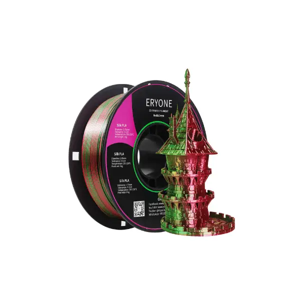 Eryone Silk Red Green Dual Color PLA 1.75mm 1kg plastic spool