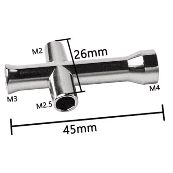 Mini Cross Wrench – M2 / M2.5 / M3 / M4